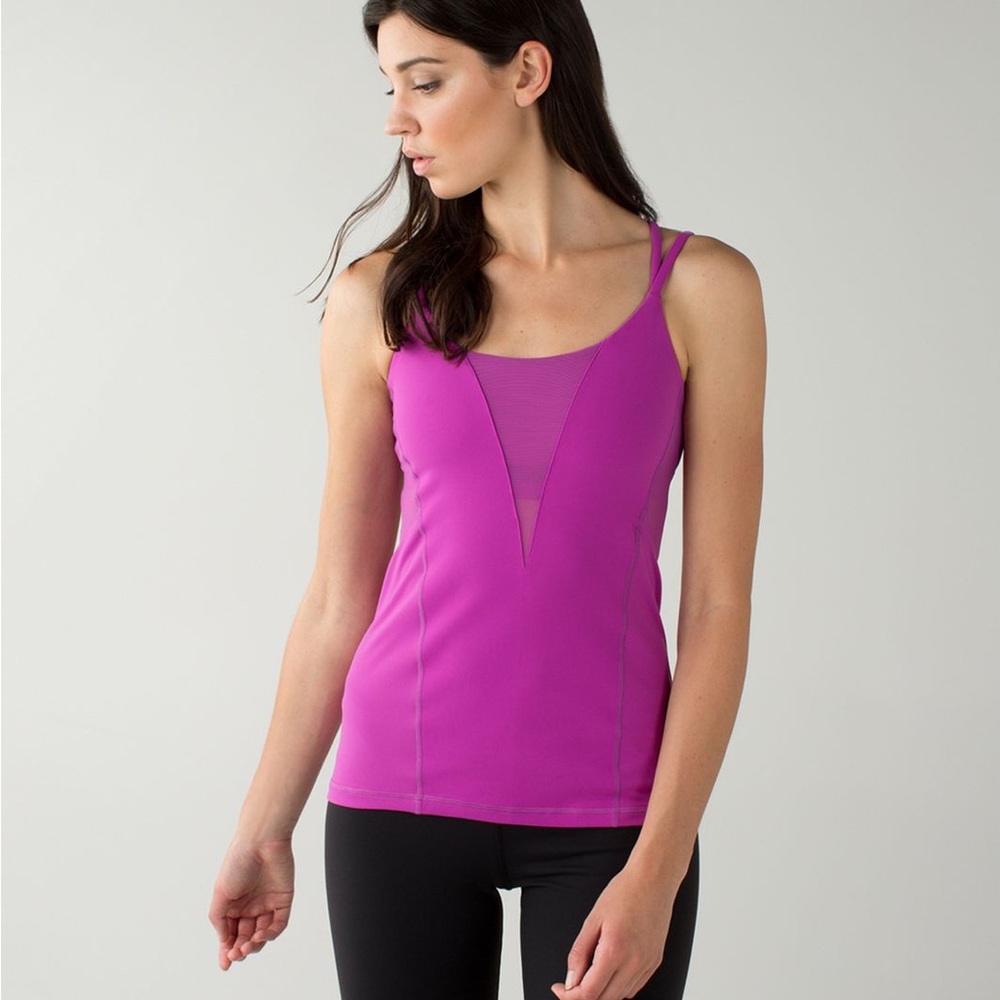 lululemon athletica Magenta Tank Top with Mesh Inset